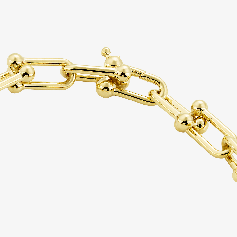 Gold Classic 9ct Yellow Gold 7.5 Inch Fancy Bar Ball Chain Bracelet HBGT-900-9Y-7.5