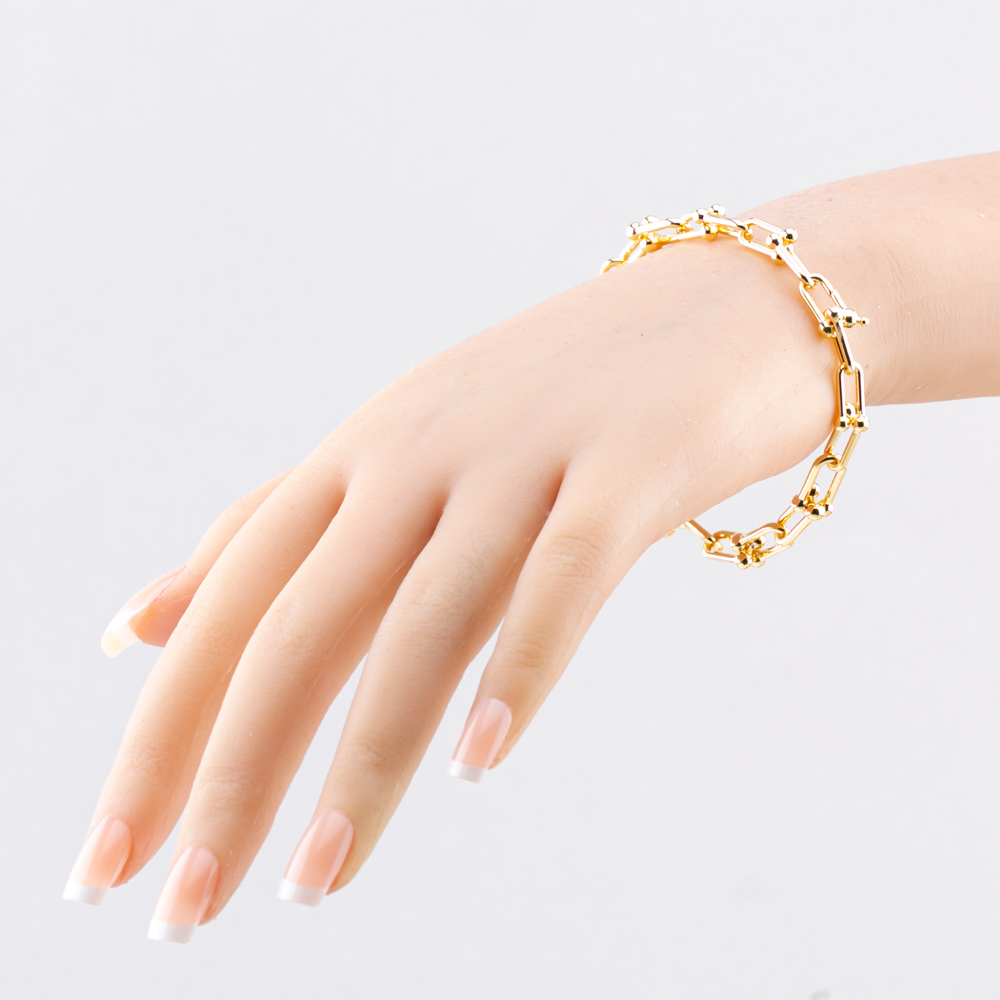Gold Classic 9ct Yellow Gold 7.5 Inch Fancy Bar Ball Chain Bracelet HBGT-900-9Y-7.5