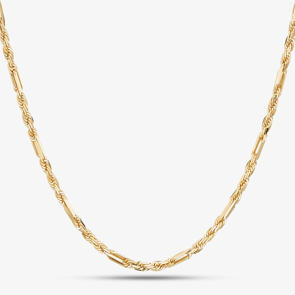 Gold Classic 9ct Yellow Gold 18 Inch Figaro Rope Chain SRFC-240-9Y-18