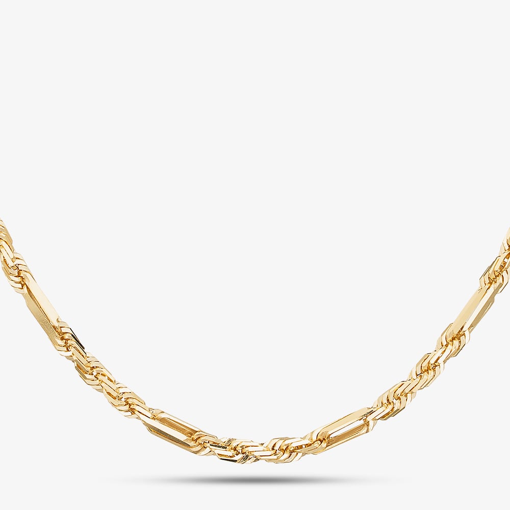 Gold Classic 9ct Yellow Gold 18 Inch Figaro Rope Chain SRFC-240-9Y-18