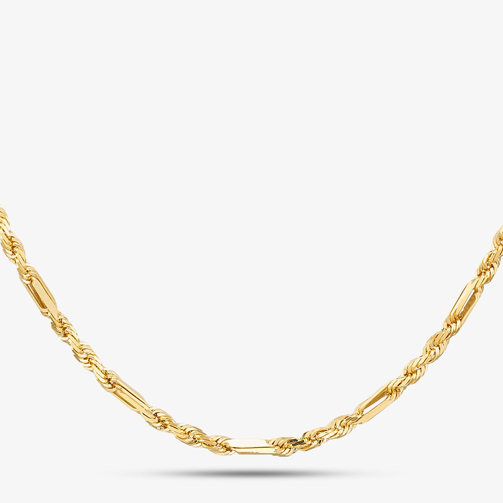 Gold Classic 9ct Yellow Gold 18 Inch Figaro Rope Chain SRFC-210-9Y-18
