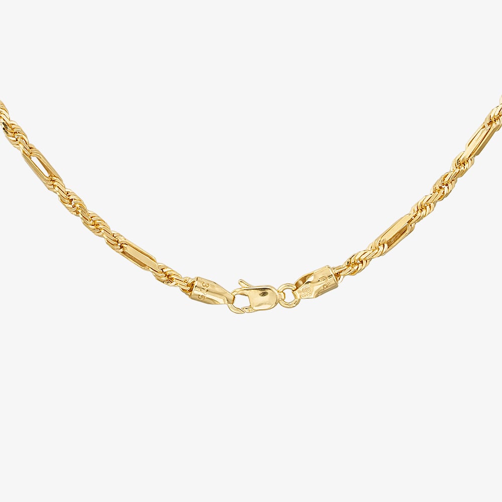 Gold Classic 9ct Yellow Gold 18 Inch Figaro Rope Chain SRFC-210-9Y-18