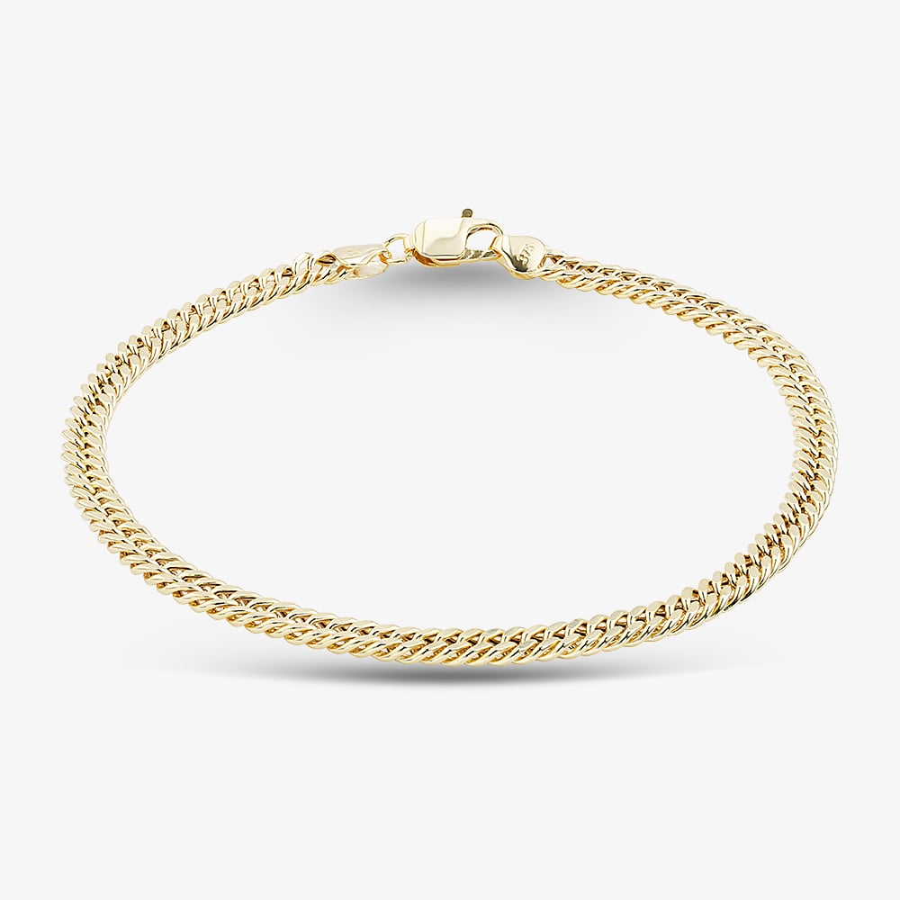 9ct Yellow Gold 8.5 Inch Flat Curb Chain Bracelet HCDC-420-9Y-8.5
