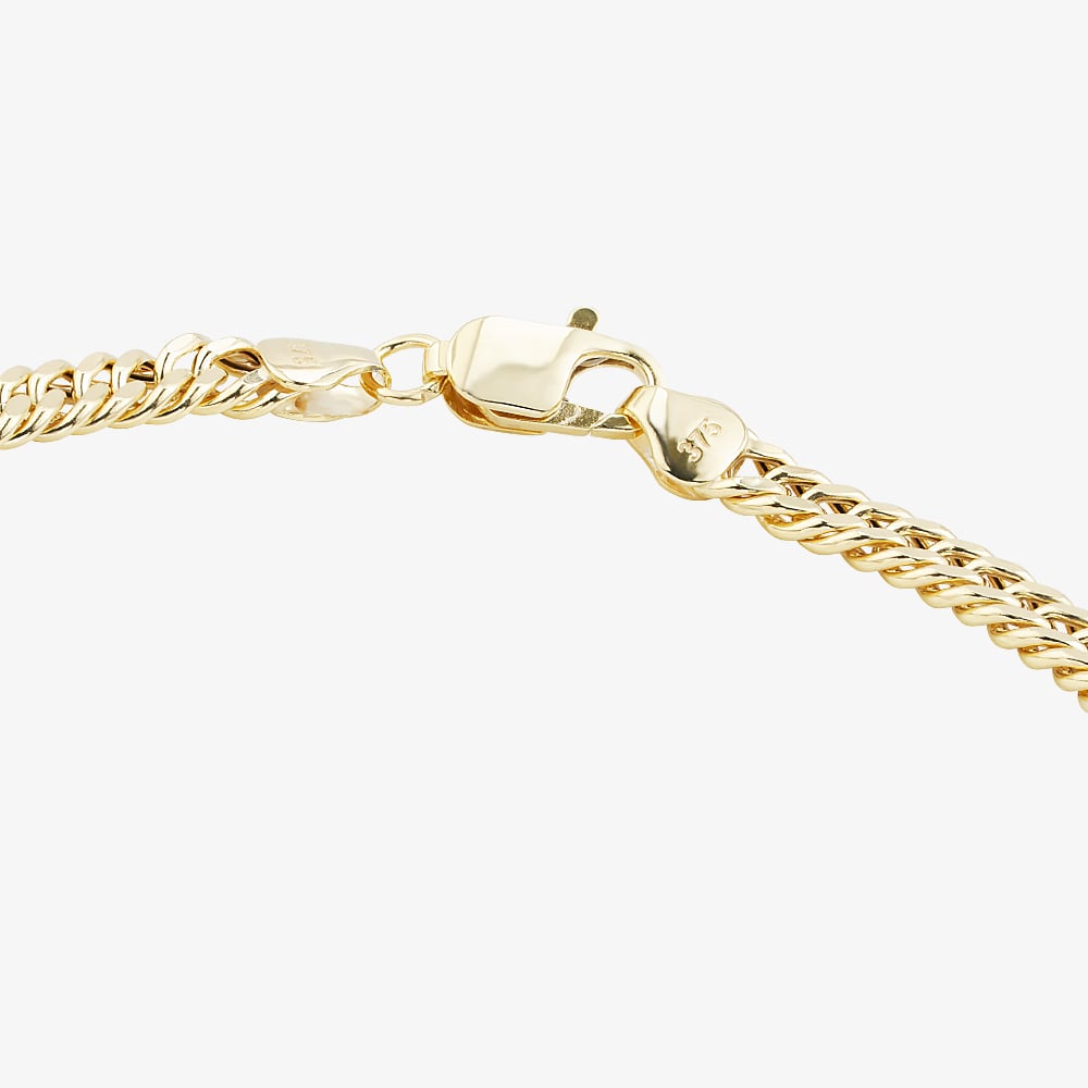 9ct Yellow Gold 8.5 Inch Flat Curb Chain Bracelet HCDC-420-9Y-8.5