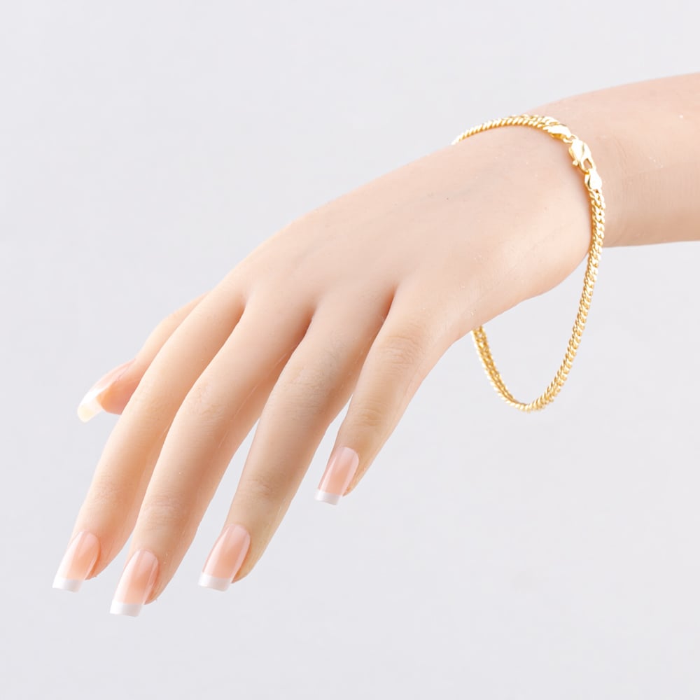 9ct Yellow Gold 8.5 Inch Flat Curb Chain Bracelet HCDC-420-9Y-8.5