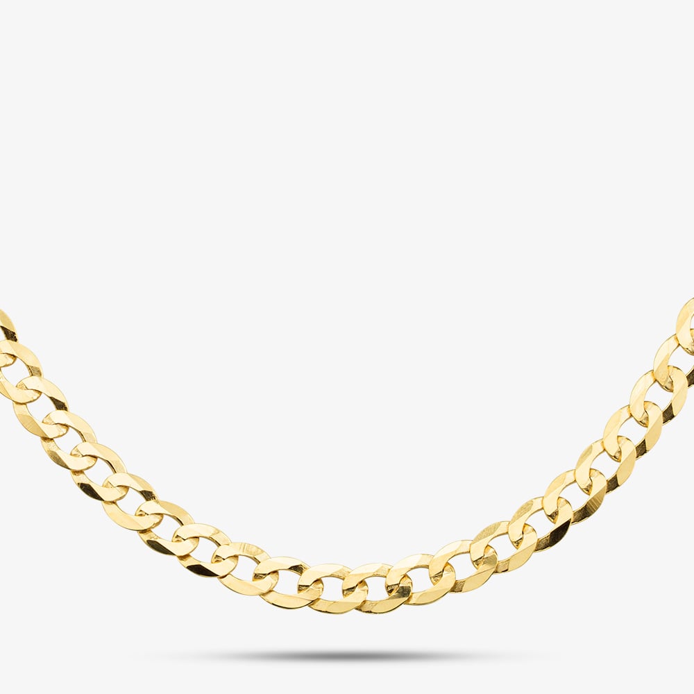 9ct Yellow Gold 24 Inch Flat Curb Chain SUFC-340-9Y-24