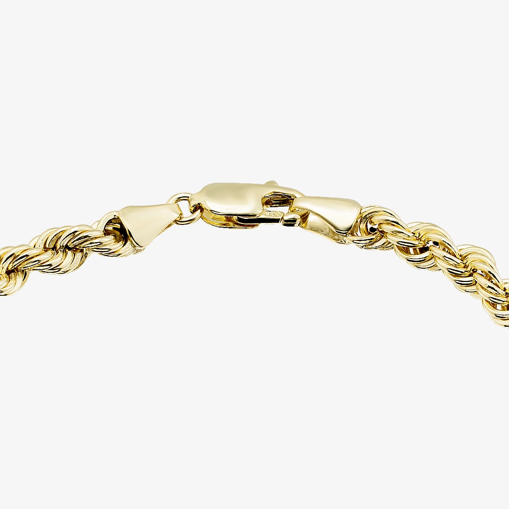 9ct Yellow Gold 7.5 Inch Rope Chain Bracelet HLRP-420-9Y-7.5