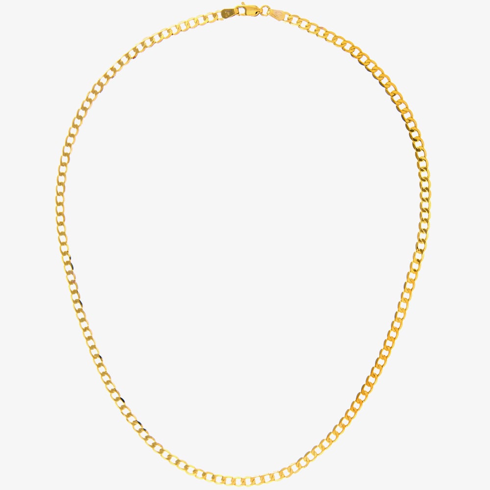 9ct Yellow Gold 18 Inch Curb Chain UFC100-18