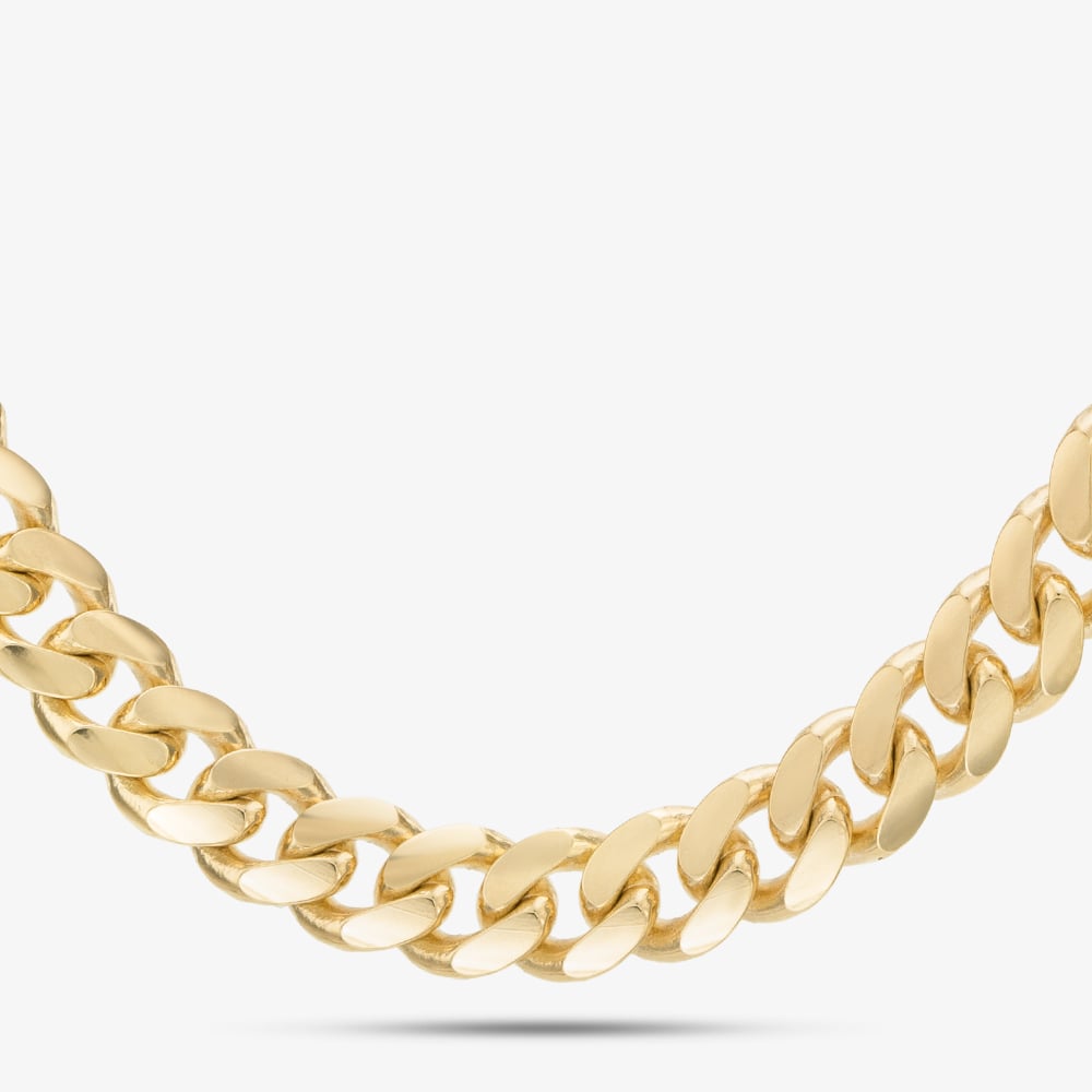 9ct Yellow Gold 20 Inch Cuban Link Curb Chain CB030-20