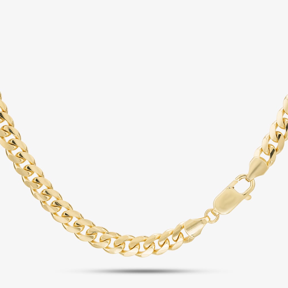 9ct Yellow Gold 20 Inch Cuban Link Curb Chain CB030-20