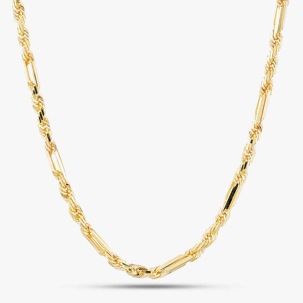 Gold Classic 9ct Yellow Gold 18 Inch Rope And Bar Chain SRFC-290-9Y-18