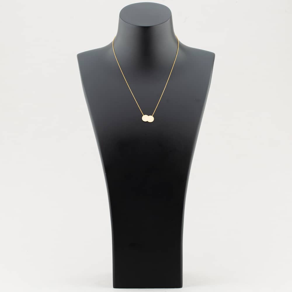 9ct Yellow Gold Double Disc Necklet 1.19.7530
