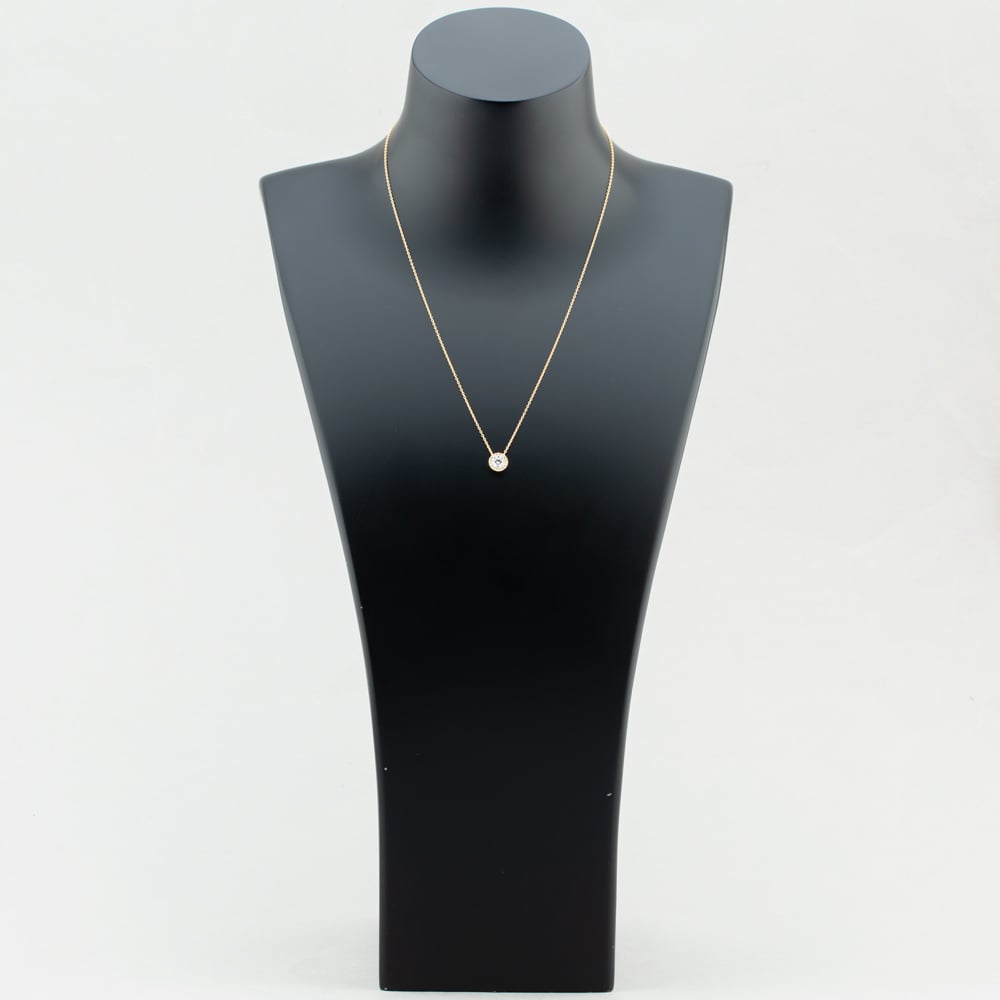 9ct Yellow Gold 16-18 Inch Adjustable Crystal Pendant Necklace 1.19.7304