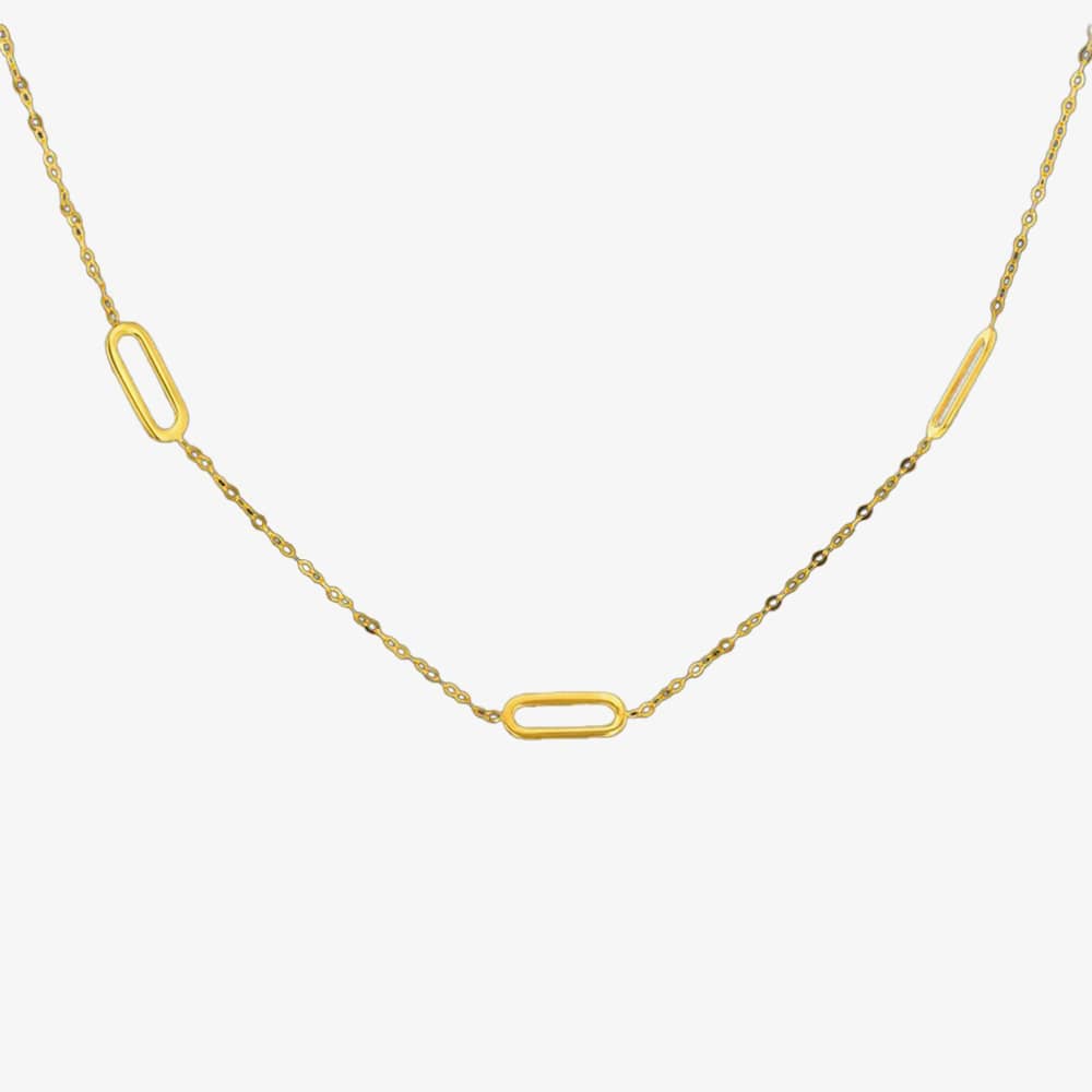 9ct Yellow Gold Paper Link Necklace 1.10.0484
