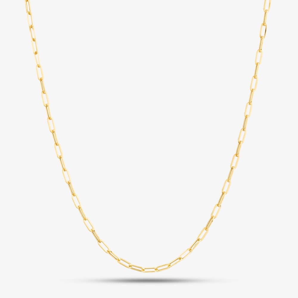 Product photograph of 9ct Yellow Gold Paper Chain Necklace 1 16 0204 from The Jewel Hut