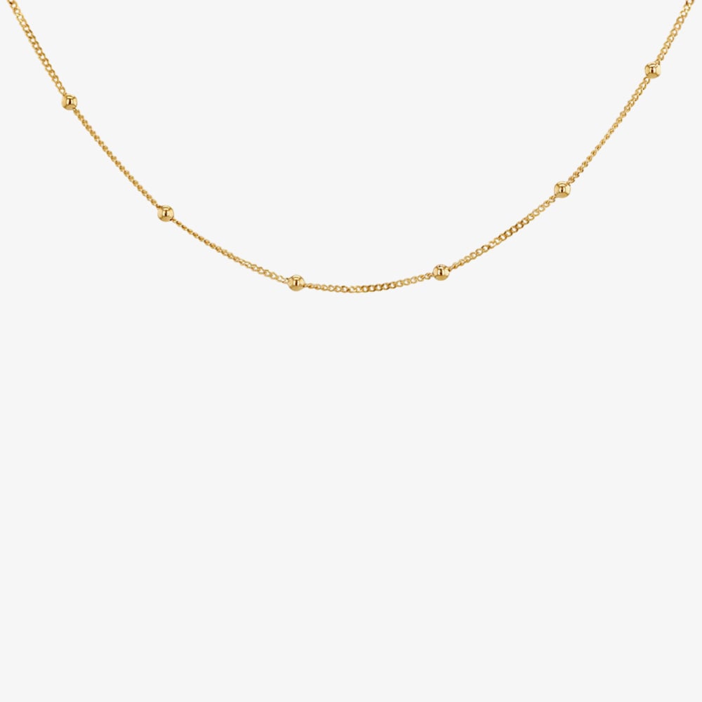 9ct Yellow Gold 16 Inch Fine Curb & Ball Chain 1.13.7913