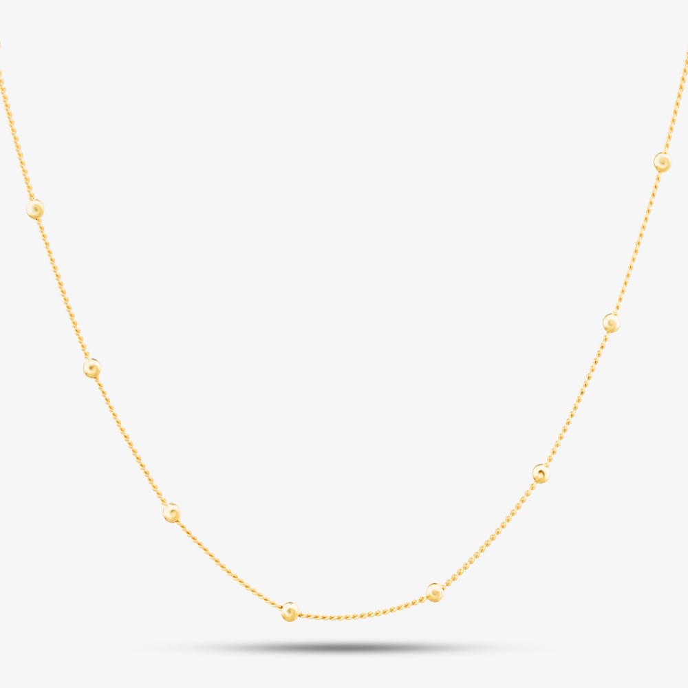 9ct Yellow Gold 16 Inch Fine Curb & Ball Chain 1.13.7913