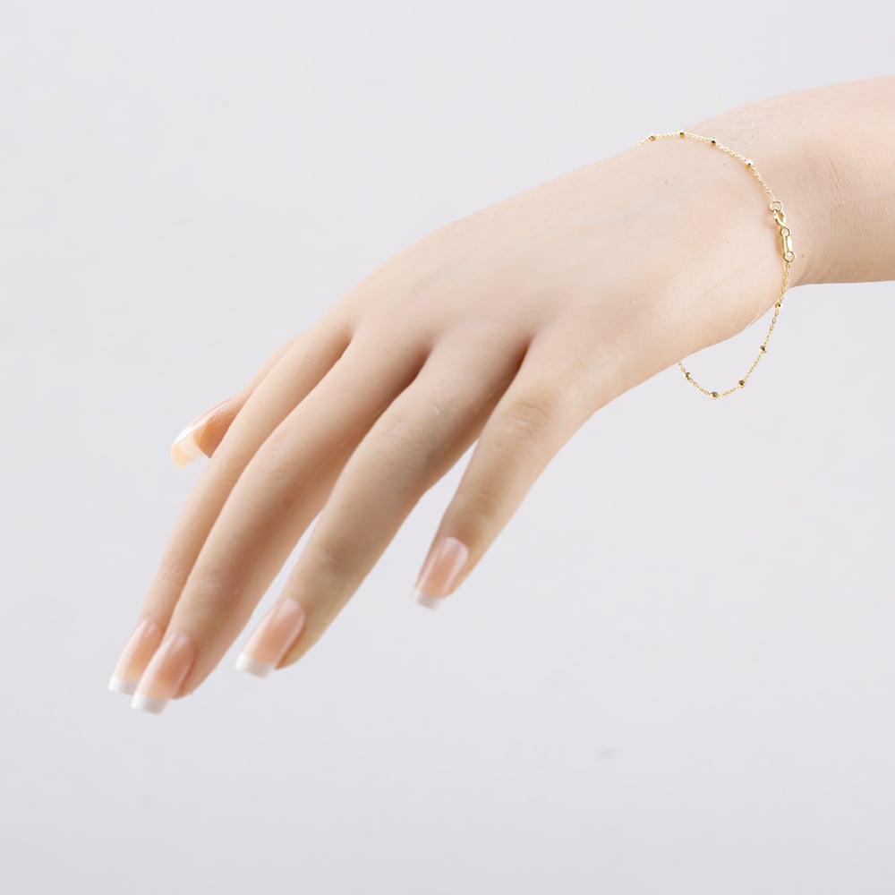 Gold Classic 9ct Yellow Gold Diamond Cut Ball Trace Bracelet 1.23.7901