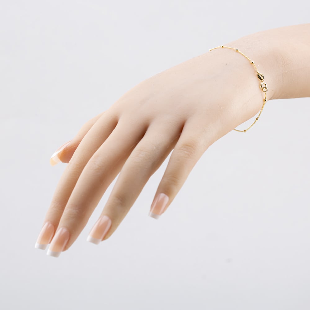 Gold Classic 9ct Yellow Gold Curb Chain Ball Bracelet 1.23.7911