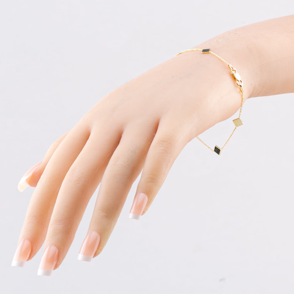 Gold Classic 9ct Yellow Gold Multi Diamond Shape Disc Bracelet 111125147612