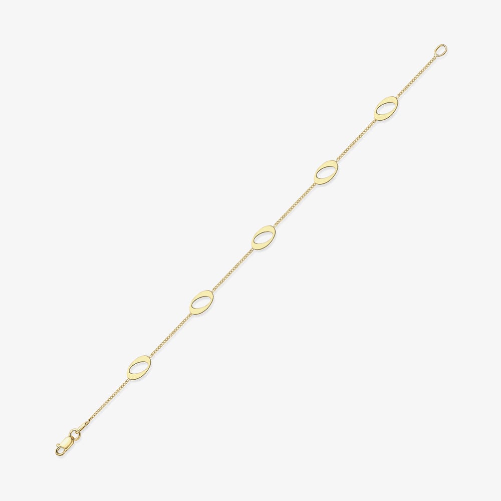 Gold Classic 9ct Yellow Gold Multi Open Oval Bracelet 111125147614