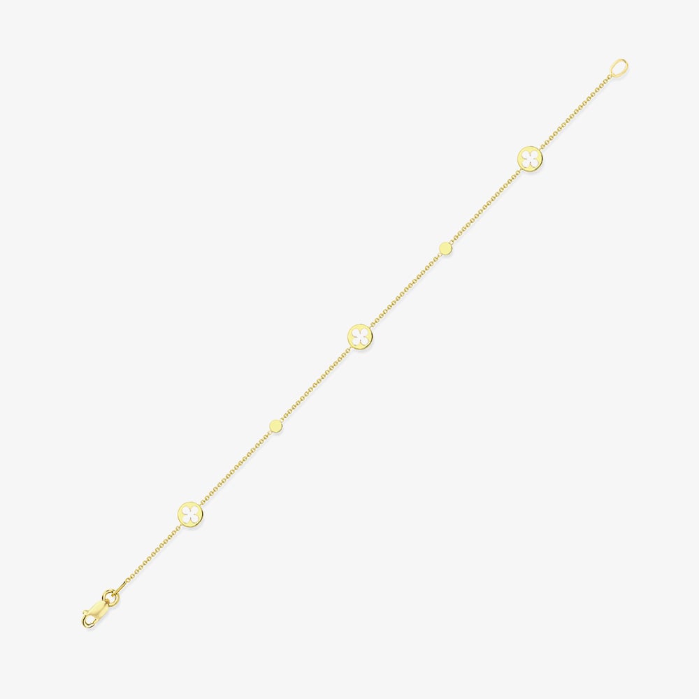 Gold Classic 9ct Yellow Gold Multi Circle Flower Bracelet 111125147615