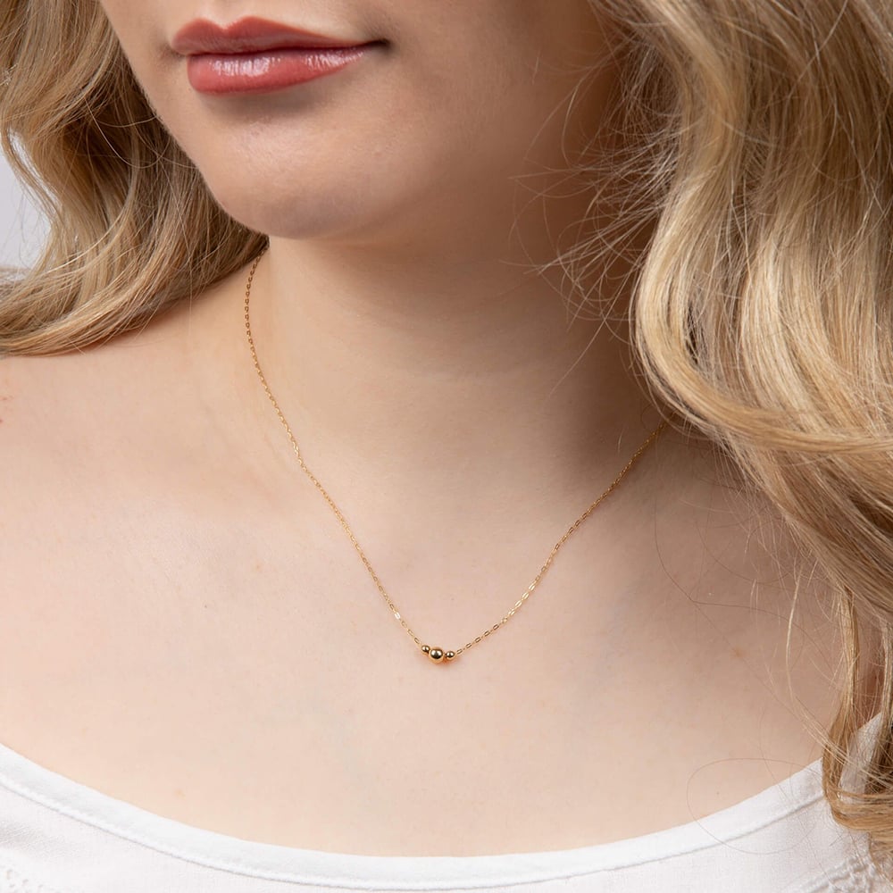 9ct Yellow Gold Trio Ball Necklace GN396