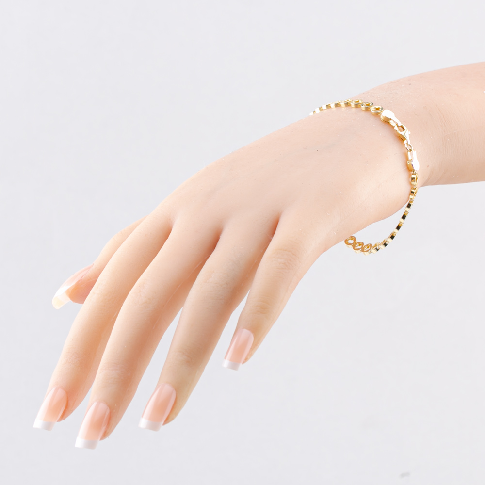 Gold Classic 9ct Yellow Gold 7.5 Inch Stamped Open Flower Bracelet HSOB-470-9Y-7.5