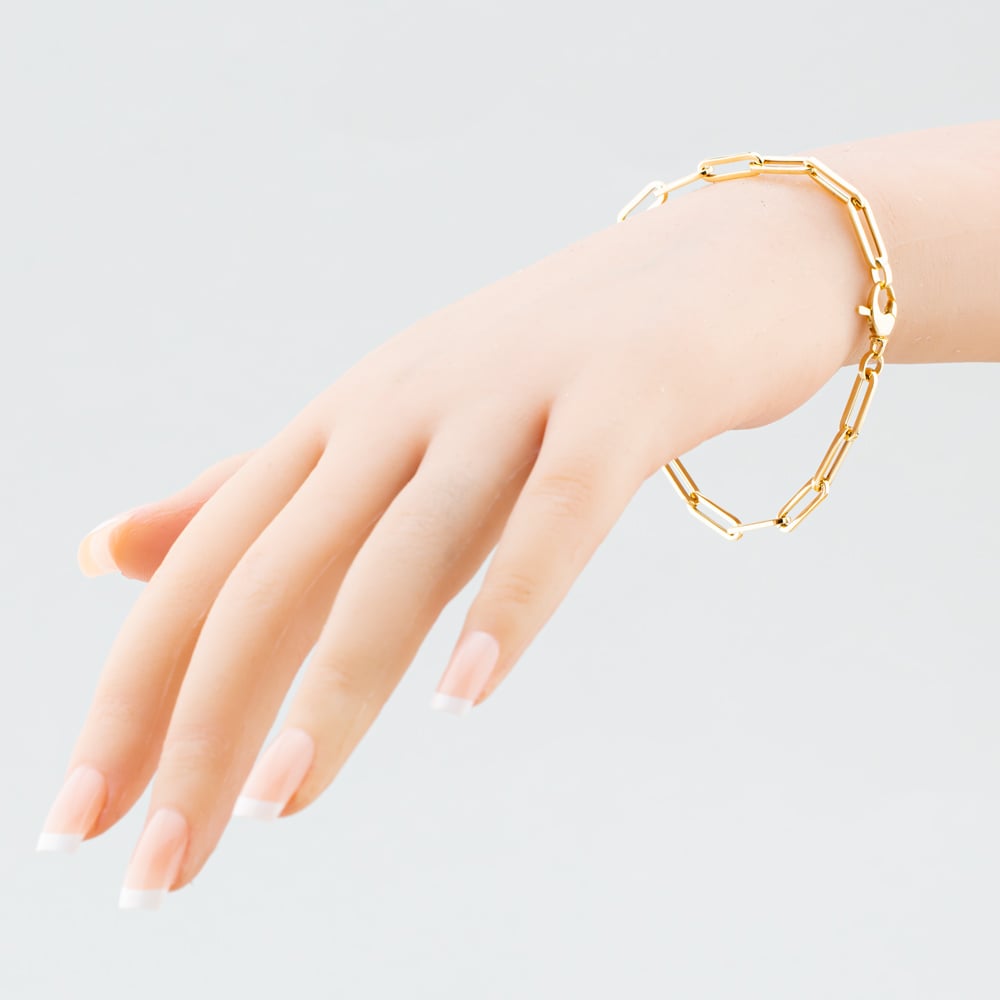 9ct Yellow Gold Elongated Oval Link Bracelet CA017-07
