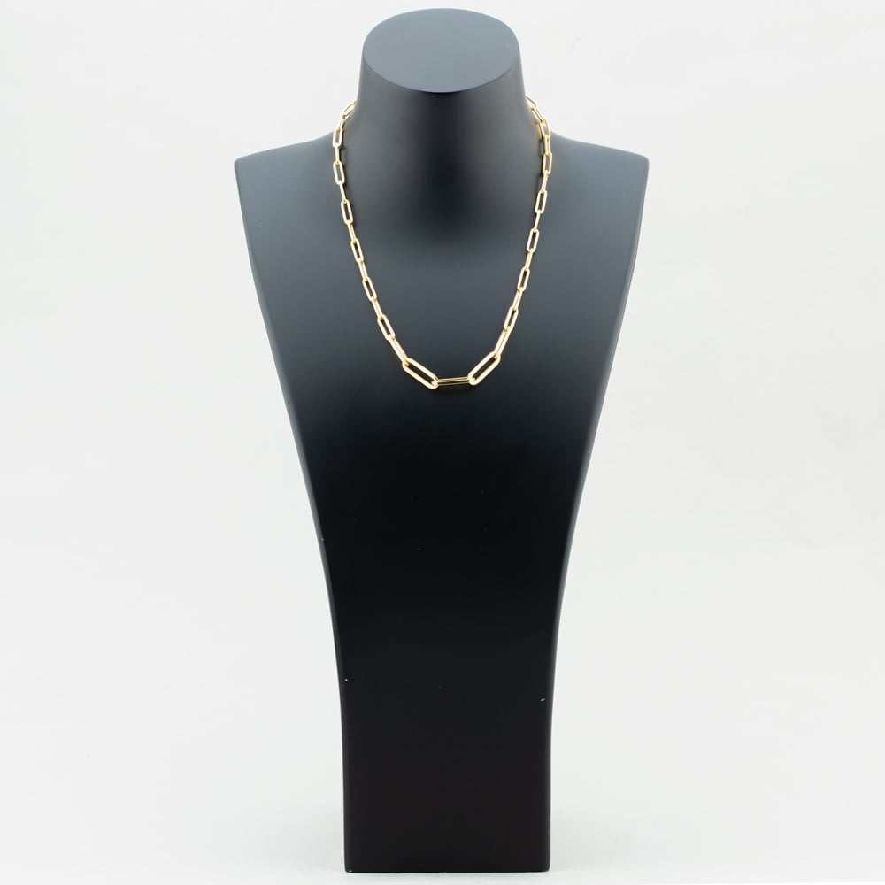 9ct Yellow Gold Elongated Oval Link Necklace CA017-18