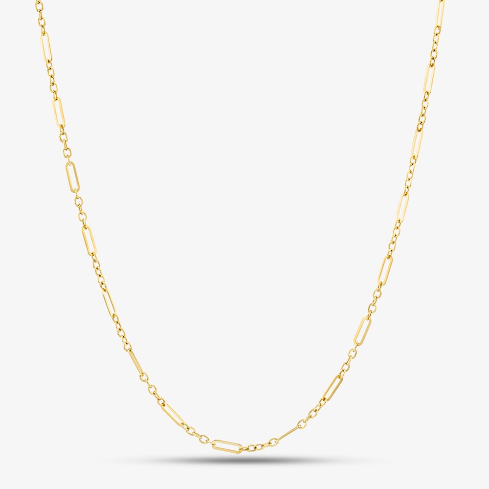 Product photograph of 9ct Yellow Gold 18 Inch Fine Oval Link Chain Necklace Gn366 from The Jewel Hut