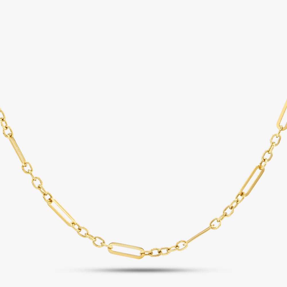 9ct Yellow Gold 18 Inch Fine Oval Link Chain Necklace GN366
