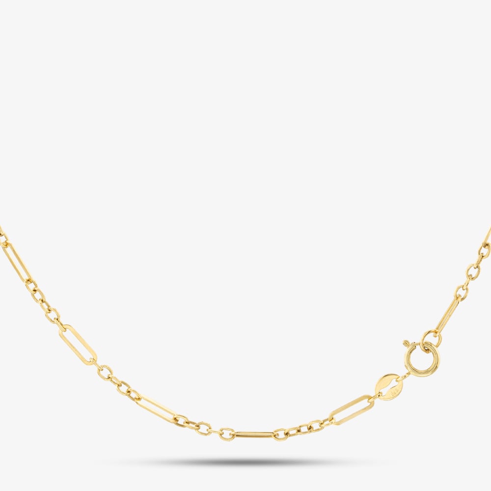 9ct Yellow Gold 18 Inch Fine Oval Link Chain Necklace GN366