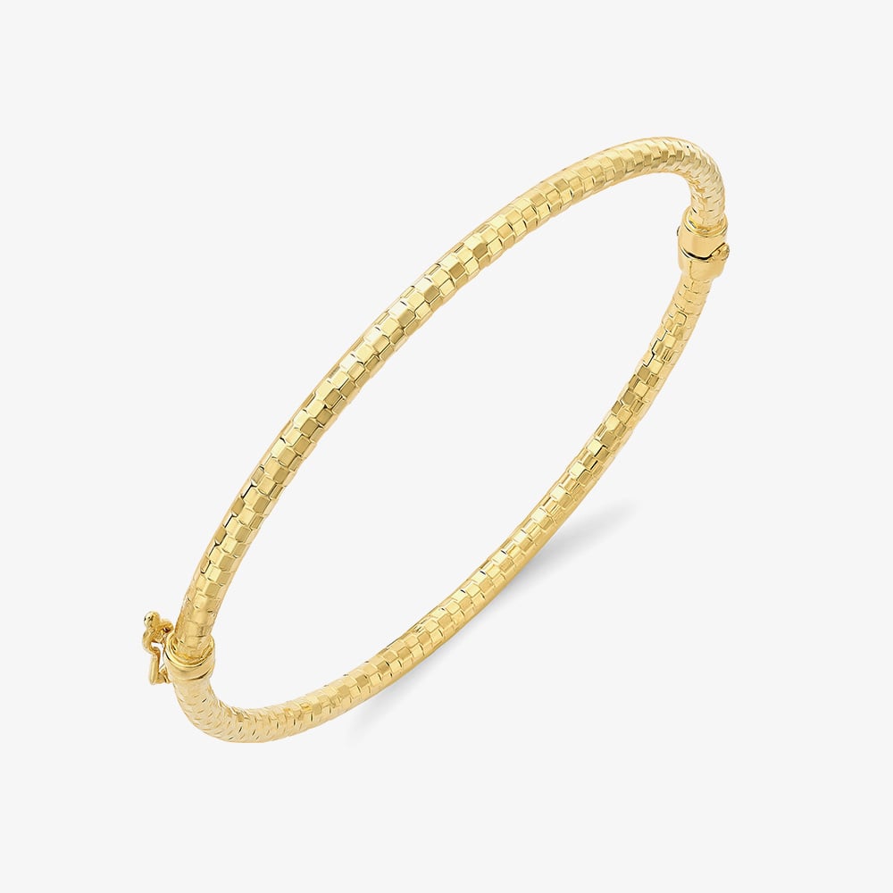 Gold Classic 9ct Yellow Gold Diamond Cut Bangle 111225147593