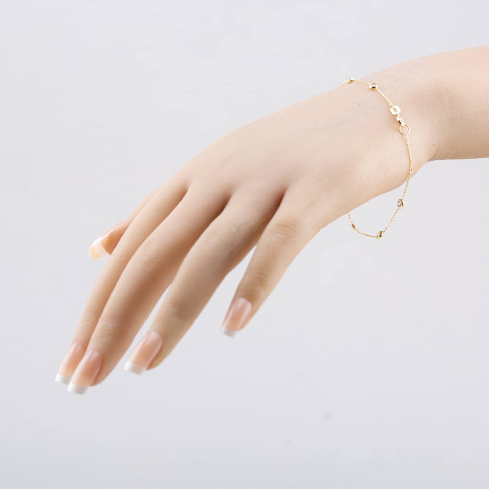 Gold Impression 9ct Yellow Gold Cubic Zirconia Station Bracelet 1.29.1972
