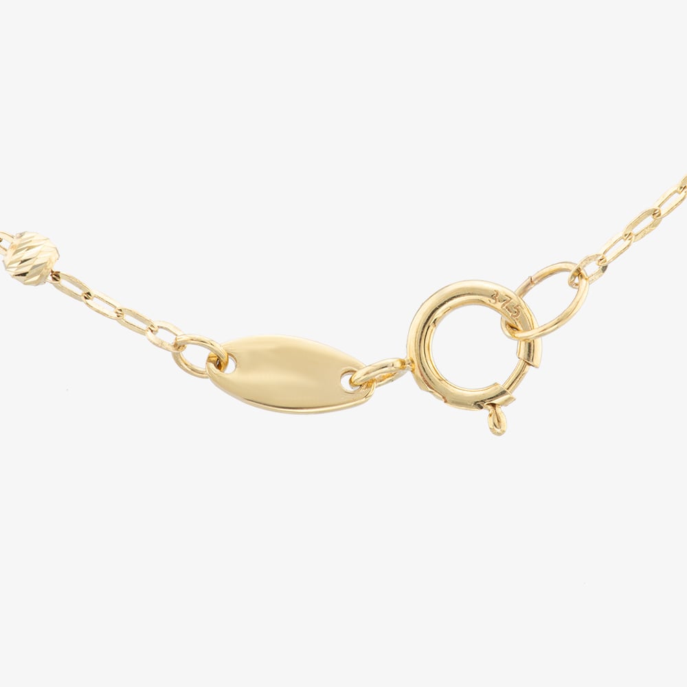 9ct Yellow Gold Freshwater Pearl & Ball Necklace GN367W