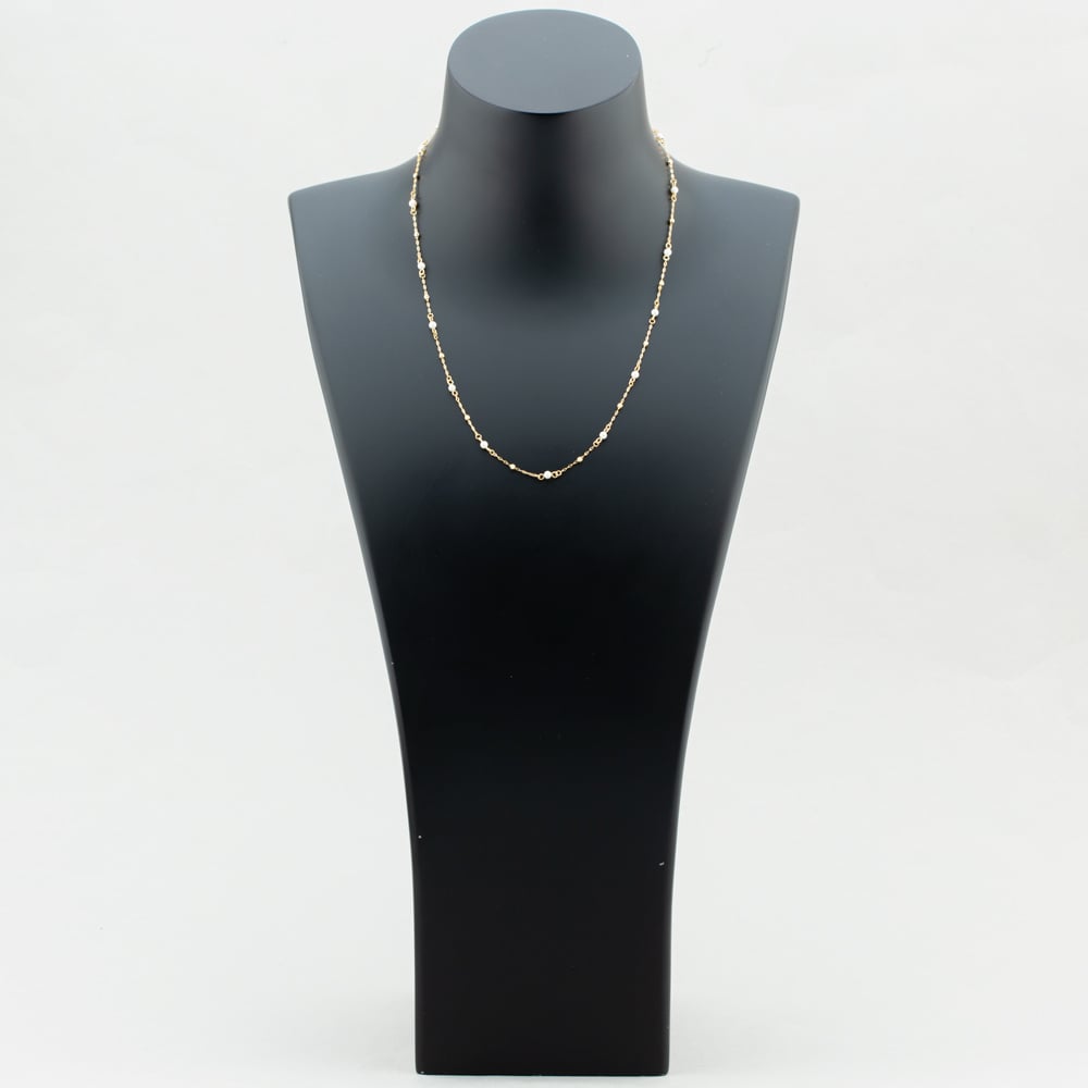 9ct Yellow Gold Freshwater Pearl & Ball Necklace GN367W