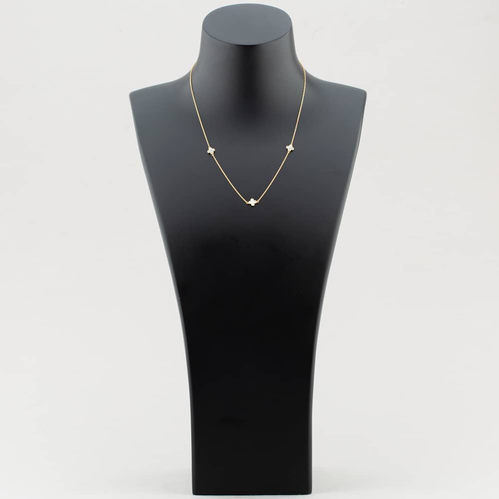9ct Yellow Gold Mother Of Pearl Petal Necklace 1.19.1600