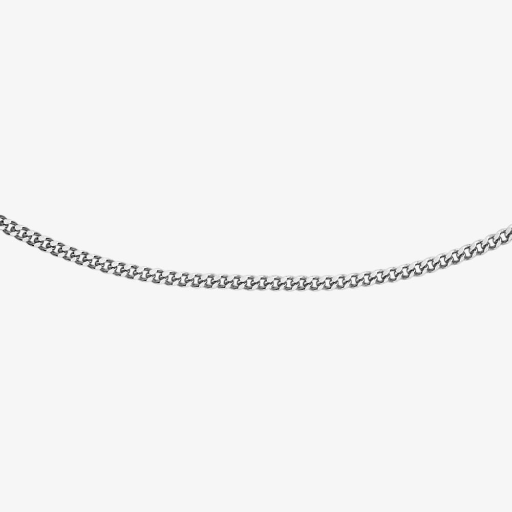 9ct White Gold 18 Inch Diamond Cut Curb Chain 5.13.0024
