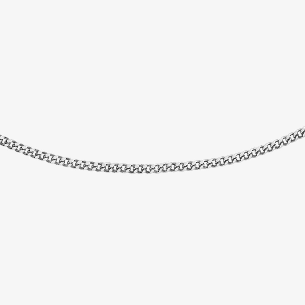 T.H.Baker 9ct White Gold Diamond Cut Curb 16-18 Inch 5-13-0030 in Silver | Size: 18 inches