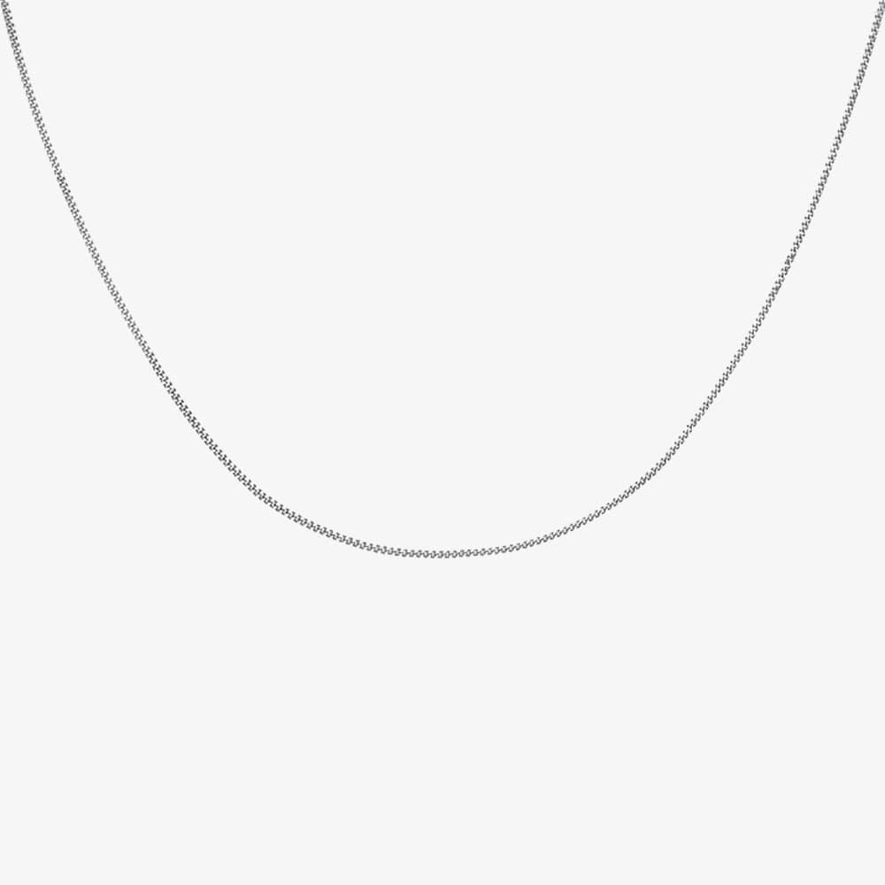9ct White Gold 16 Inch Fine Diamond Cut Curb Chain 5.13.0033
