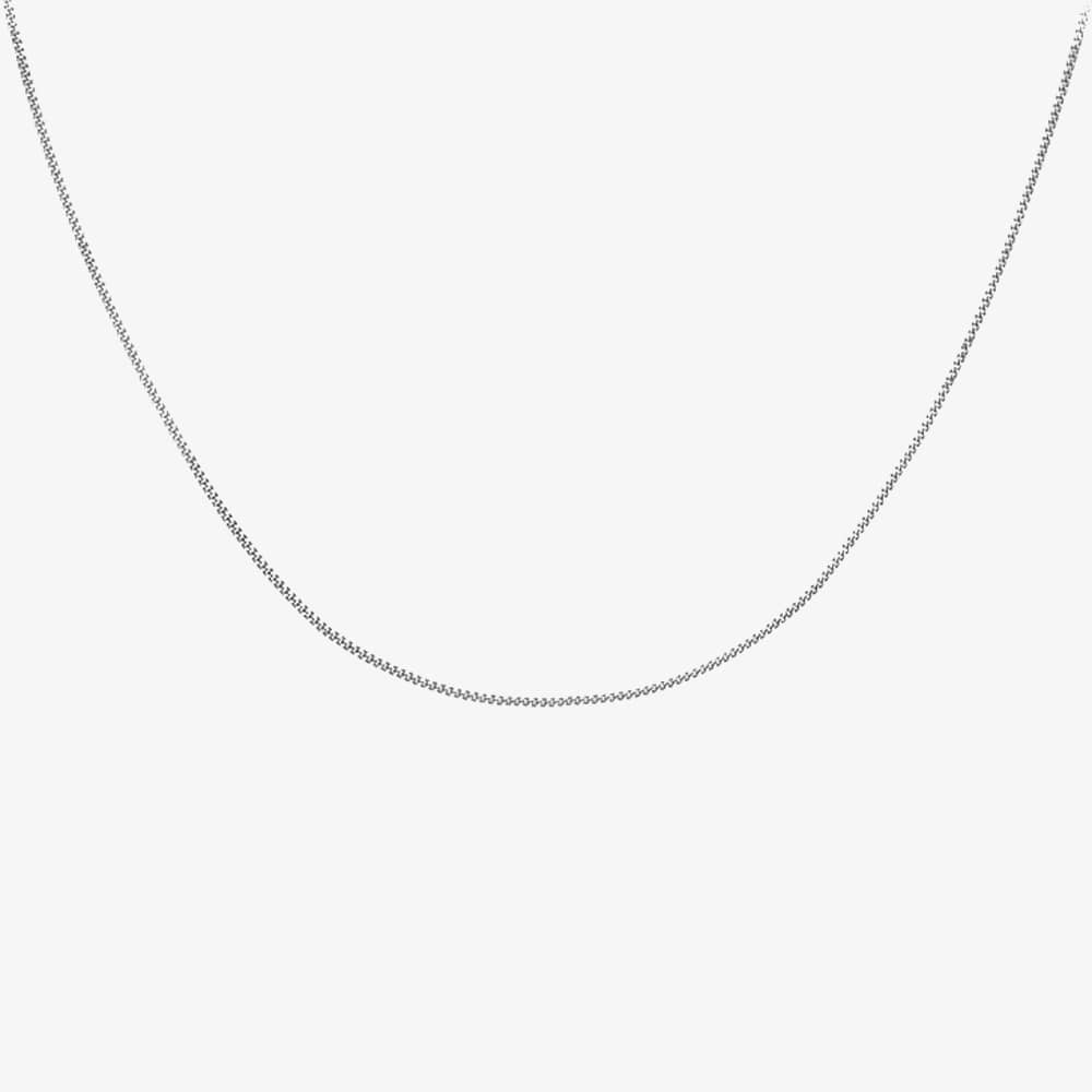 9ct White Gold 18 Inch Fine Diamond Cut Curb Chain 5.13.0034