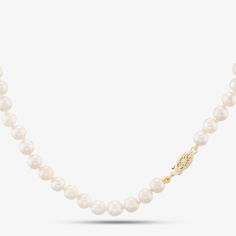 9ct Yellow Gold 18 Inch Akoya Pearl Necklace WAX011132