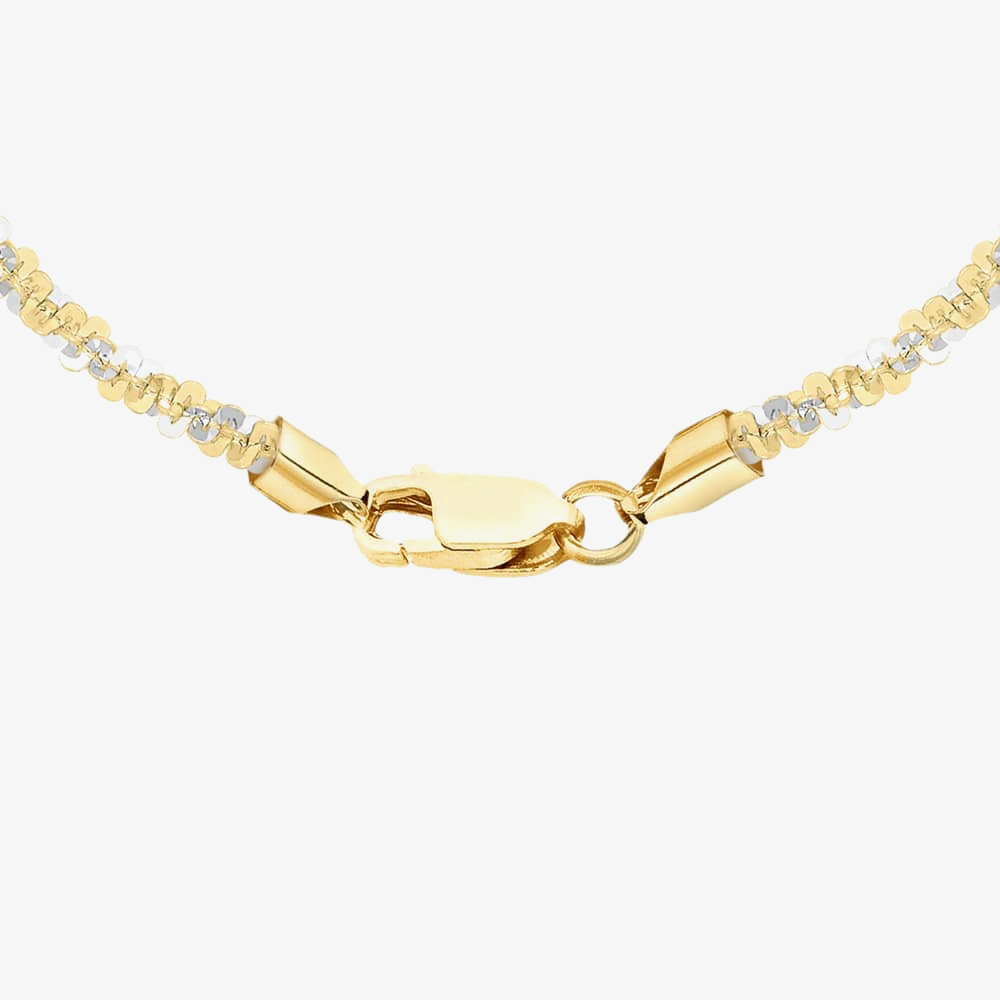 9ct Two Colour Gold Fine 18 Inch Twisted Chain 2.15.8684