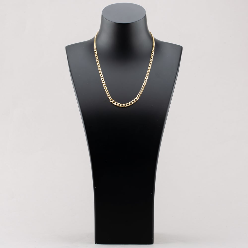 9ct Yellow Gold 18 Inch Flat Graduated Curb Chain Necklace NBE028