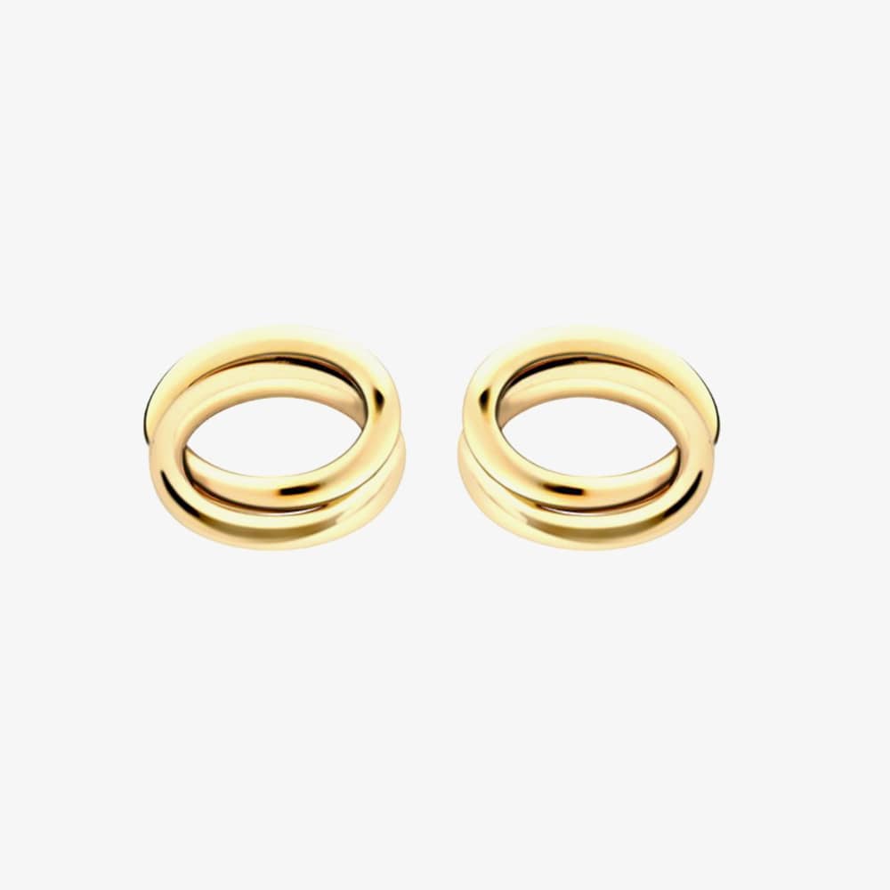 Product photograph of 9ct Yellow Gold Crossover Oval Stud Earrings 1 55 6629 from The Jewel Hut