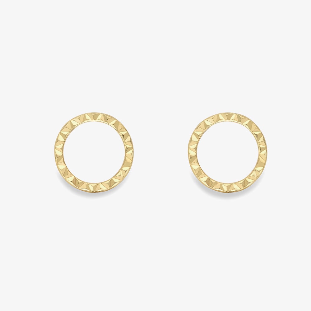 Click to view product details and reviews for Gold Classic 9ct Yellow Gold Diamond Cut Open Circle Stud Earrings 120125149028.