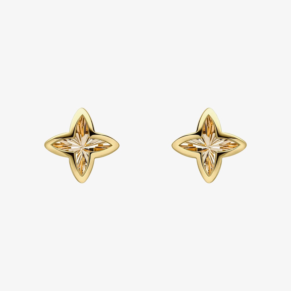 Gold Classic 9ct Yellow Gold Textured Flower Stud Earrings GE2540