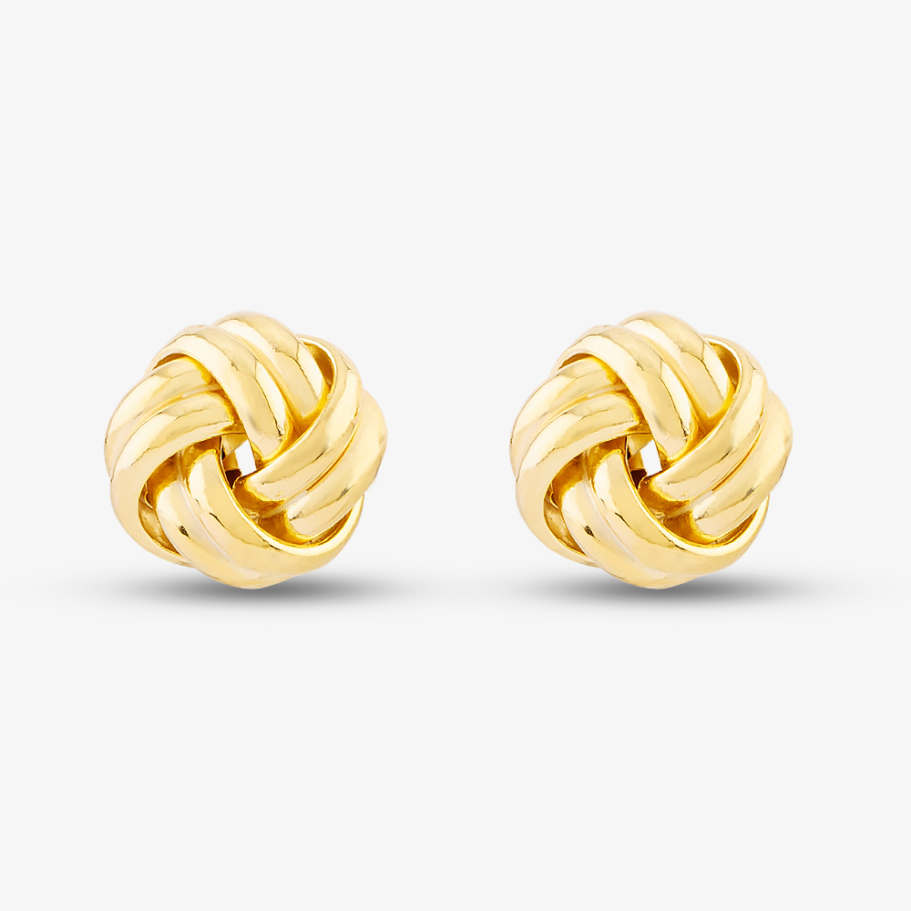 9ct Yellow Gold Double Knot Stud Earrings 1.55.6219