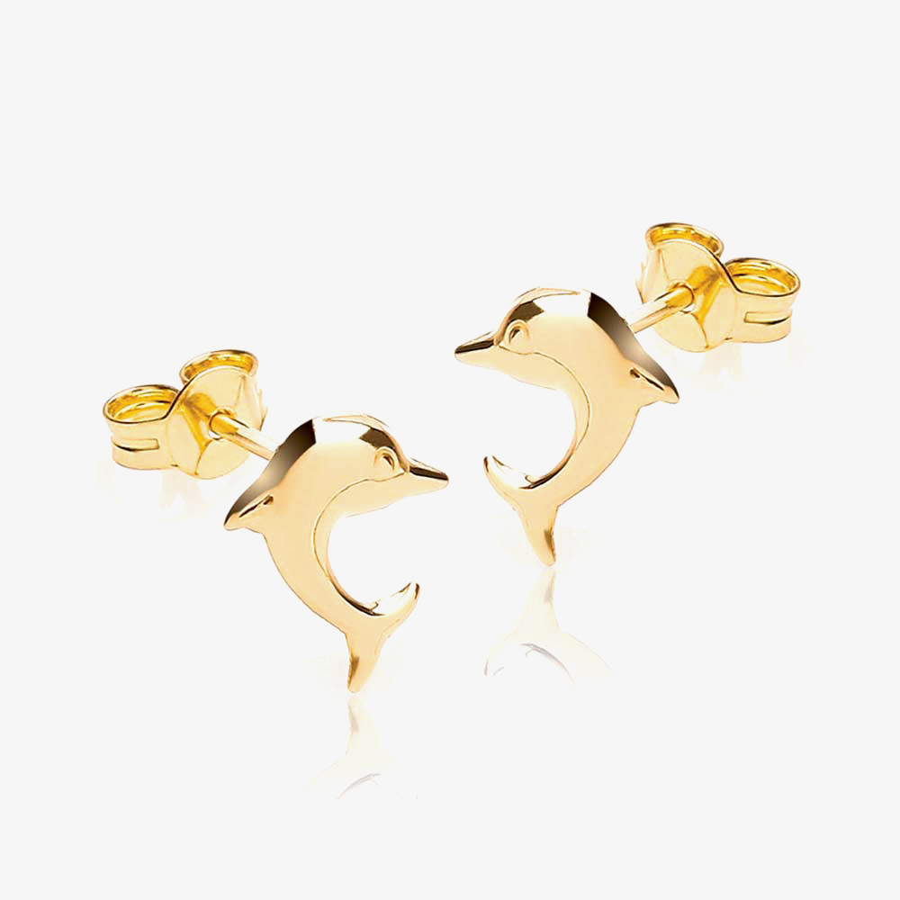 9ct Dolphin Stud Earrings 1-55-0251